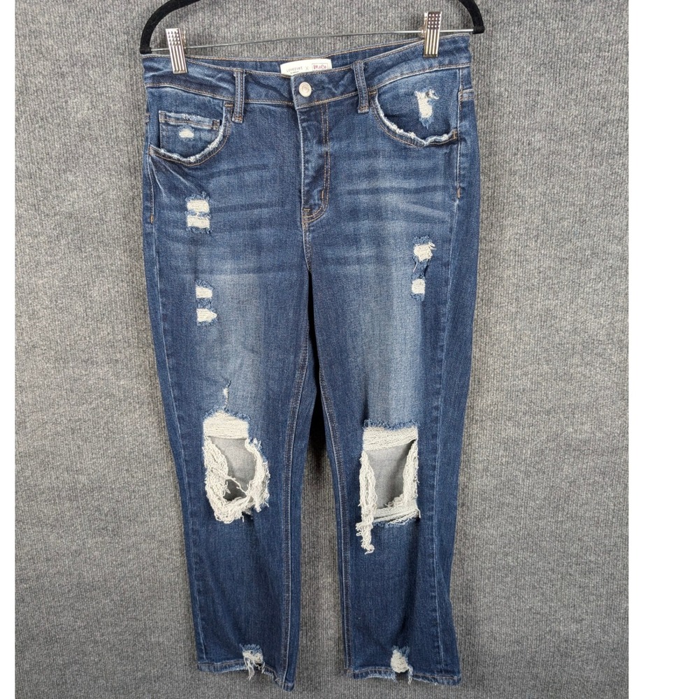 Lovervet by Vervet x MoCo Distressed Straight Leg Jeans Blue Size 30 11